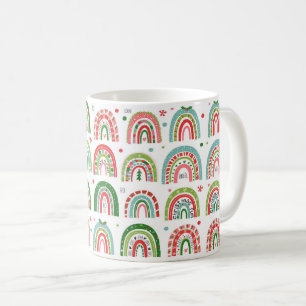 Taza De Café Navidades festivos Patrón de arco iris moderno