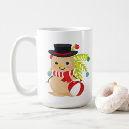 Taza De Café navidades festivos playa arena muñeco de nieve agr