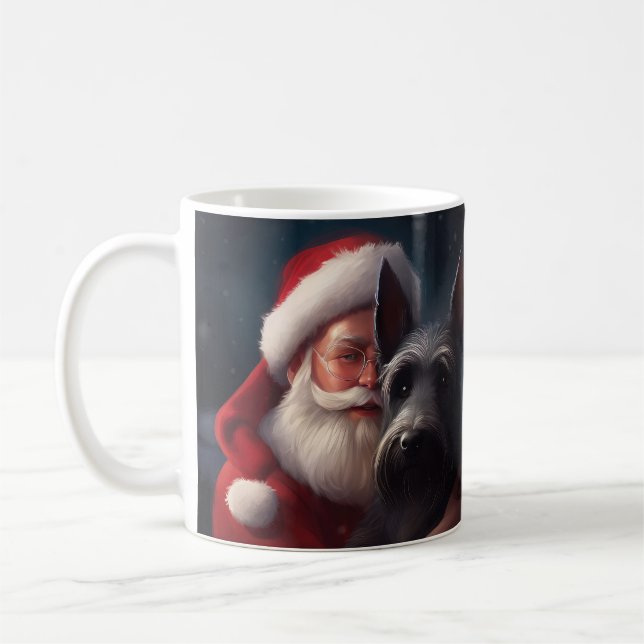Taza De Café Navidades festivos Scottish Terrier Santa Claus (Izquierda)