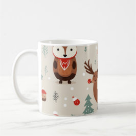 Taza De Café Navidades festivos Tema Patrón de bosques