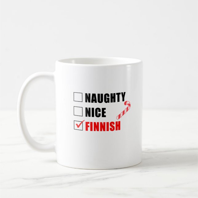 Taza De Café Navidades finlandeses traviesos diseñan café Mug (Izquierda)