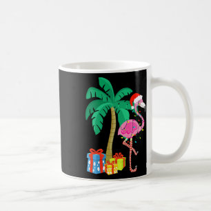 Taza De Café Navidades Flamingo Rosado Palm Tree Tropical Xmas 