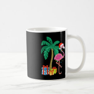 Taza De Café Navidades Flamingo Rosado Palm Tree Tropical Xmas 