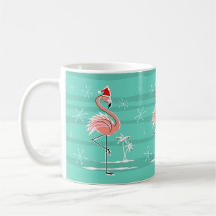 Taza De Café Navidades Flamingo Stripe mug