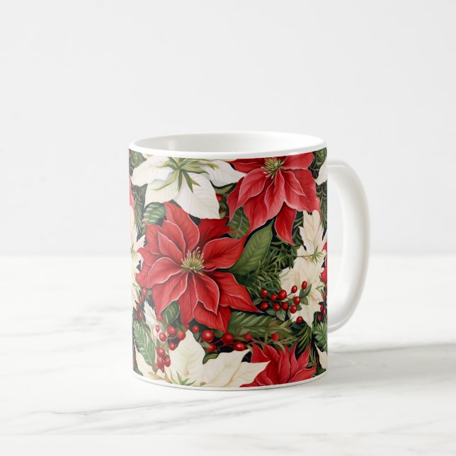 Taza De Café Navidades Flores (Anverso derecho)