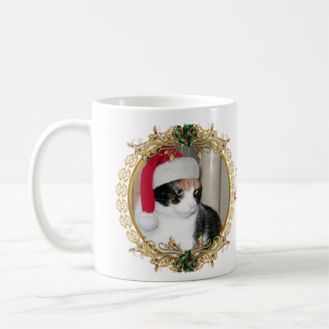 Taza De Café Navidades Foto Mug para propietario de mascota (Izquierda)