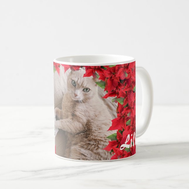 Taza De Café Navidades fotográficos de Mascotas personalizados (Anverso derecho)