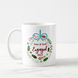 Taza De Café Navidades fotográficos de monograma de Wreath