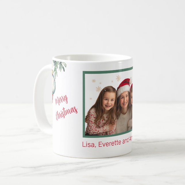 Taza De Café Navidades fotográficos de ornamentos de época (Anverso izquierdo)