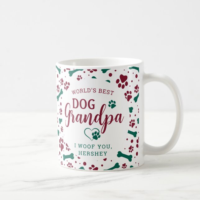 Taza De Café Navidades fotográficos del Mascota del abuelo del  (Derecha)