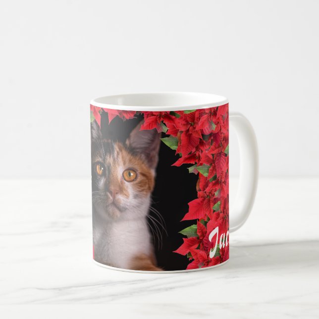Taza De Café Navidades fotográficos Mascotas personalizados (Anverso derecho)