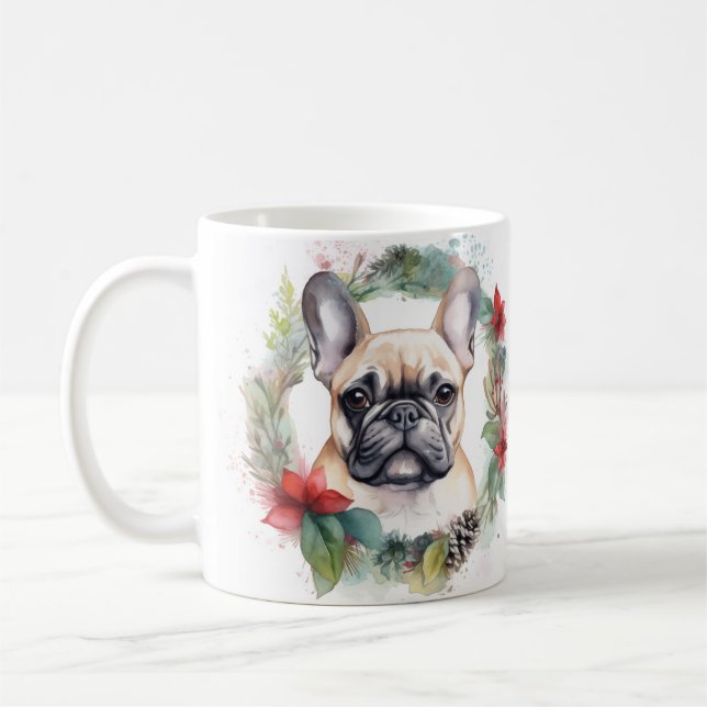 Taza De Café Navidades franceses de Bulldog escribieron un post (Izquierda)