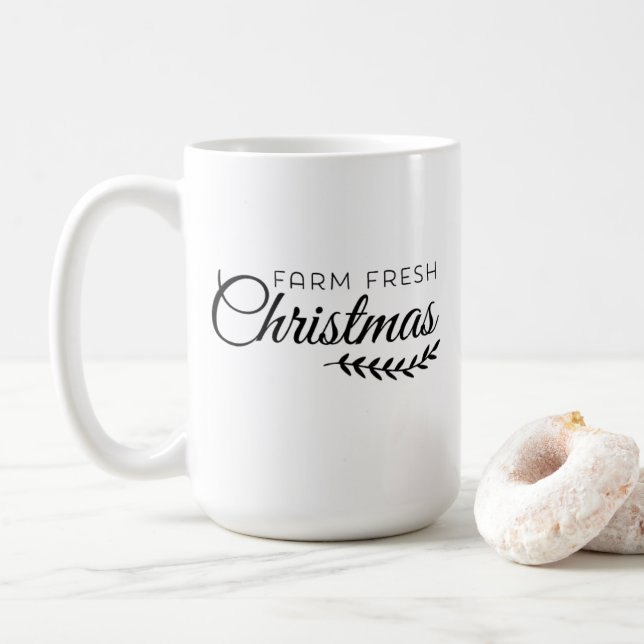 Taza De Café Navidades frescos de la granja Coffee Mug (Con donut)