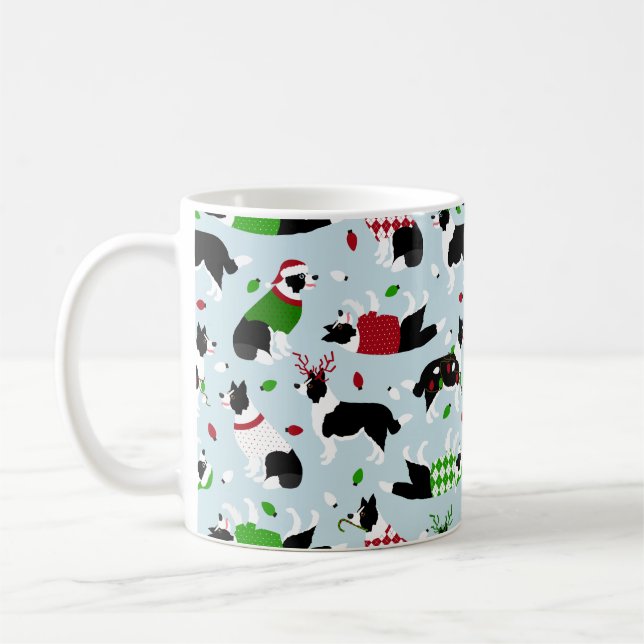 Taza De Café Navidades Fronteriza Collie Coffee Mug (Izquierda)