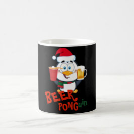 Taza De Café Navidades FUNNY BEER PONG Penguin