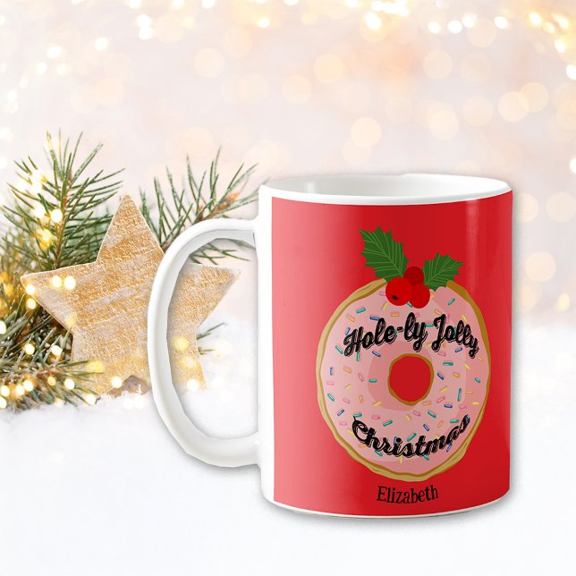 Taza De Café Navidades Funny Donut Wreath Personaliza (Subido por el creador)