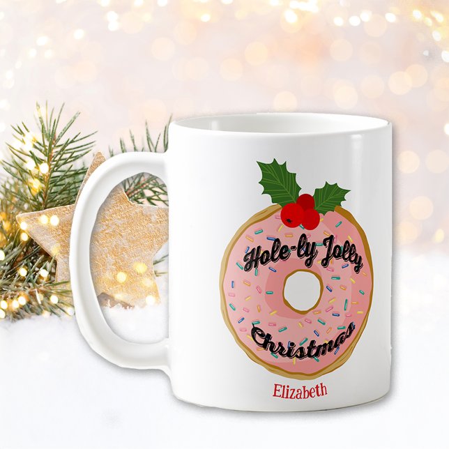 Taza De Café Navidades Funny Donut Wreath Personaliza (Subido por el creador)