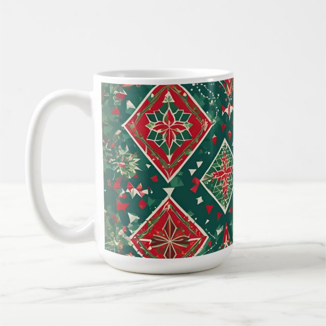 Taza De Café Navidades geométricos festivos Charm Mug (Izquierda)