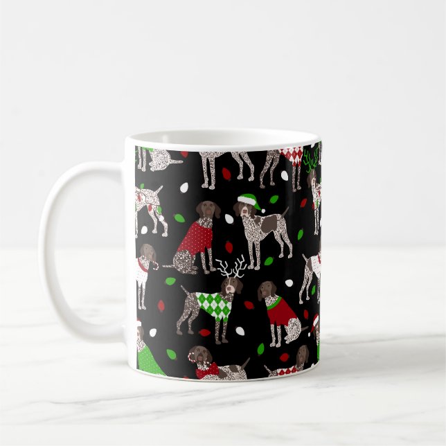 Taza De Café Navidades German Shorthtransmitió Pointer (Izquierda)