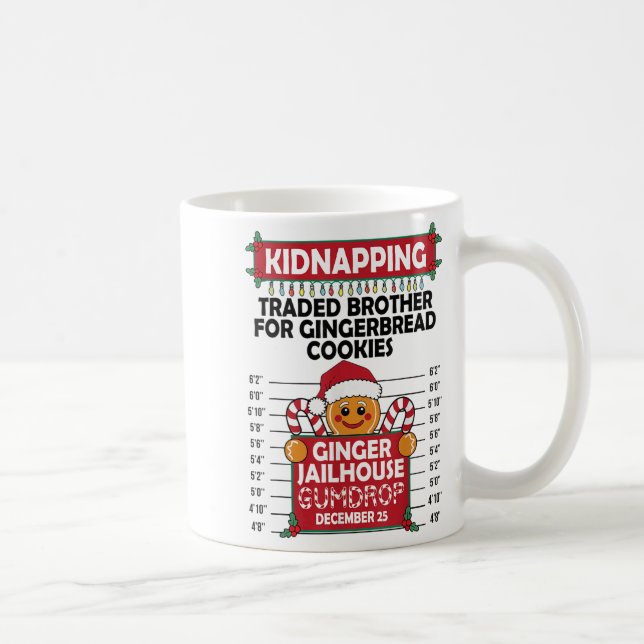 Taza De Café Navidades Gingerbread Man Ginger Jailhouse Kidnapn (Derecha)