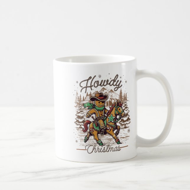 Taza De Café Navidades Gingerbread Western Cowboy Xmas Ho (Derecha)