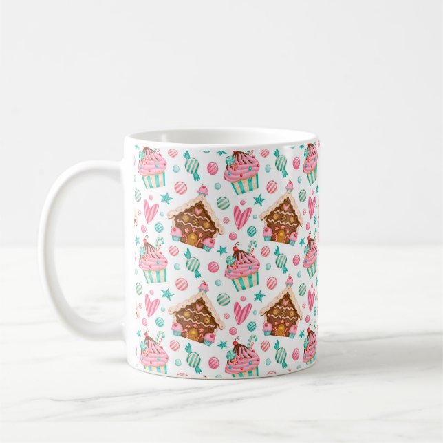 Taza De Café Navidades Gingerbread y Cupcakes (Izquierda)