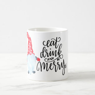 Taza De Café Navidades Gnome Come Bebida Sé Feliz