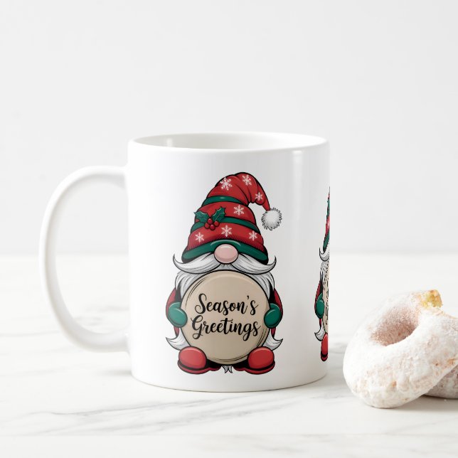 Taza De Café Navidades Gnome Season's Greetings Mug (Con donut)