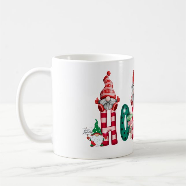 Taza De Café navidades gnomes, ho ho ho, regalo de navidades (Izquierda)
