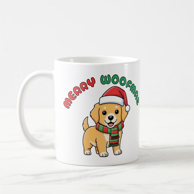 Taza De Café Navidades Golden Retriever Mug: Feliz Navidad (Izquierda)