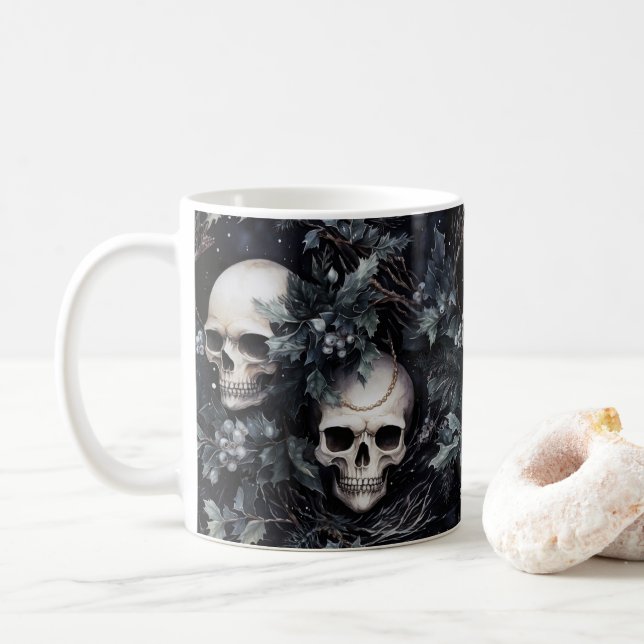Taza De Café Navidades góticos Skulls (Con donut)