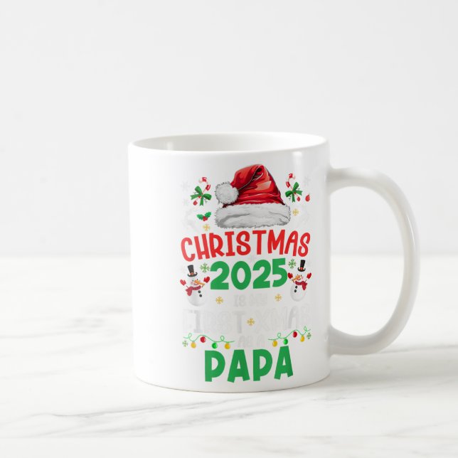 Taza De Café Navidades Graciosos 2025 Es Mi Primera Navidad Com (Derecha)