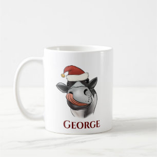Taza De Café Navidades graciosos de Animal Santa Cap