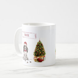 Taza De Café Navidades graciosos de Cocker Spaniel con árbol
