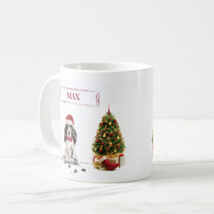 Taza De Café Navidades graciosos de Cocker Spaniel con árbol