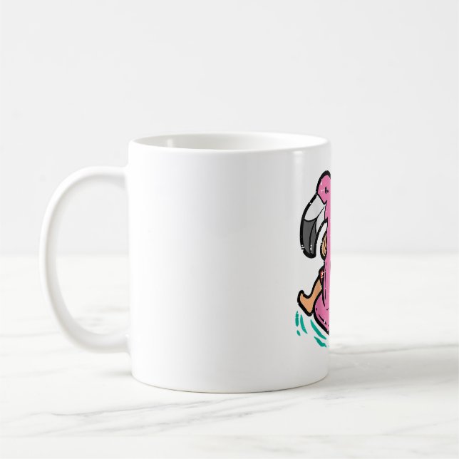 Taza De Café Navidades Graciosos De Santa Flamingo En Julio Sum (Izquierda)