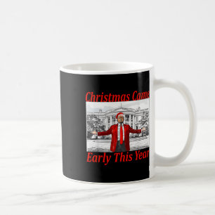 Taza De Café Navidades graciosos de Trump llegaron a comienzos