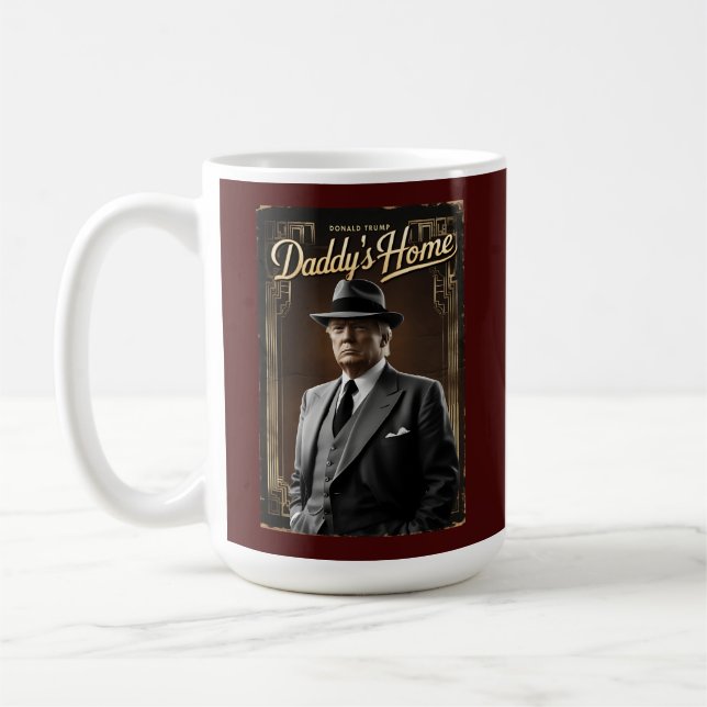 Taza De Café Navidades graciosos del hogar de Donald Trump Dadd (Izquierda)