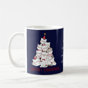 Taza De Café Navidades graciosos Gatos Gato Amante Nombra a Nav