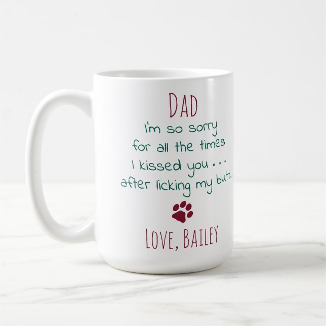 Taza De Café Navidades graciosos Mascota personal foto perro pa (Izquierda)