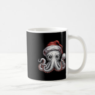 Taza De Café Navidades Graciosos Se Octopus Con Santa Hat Para