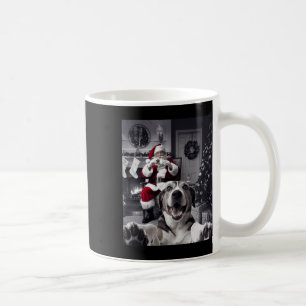 Taza De Café Navidades Graciosos Selfie De Perro Con Santa Clau