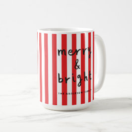 Taza De Café Navidades gráficos modernos mínimos rojos y blanco