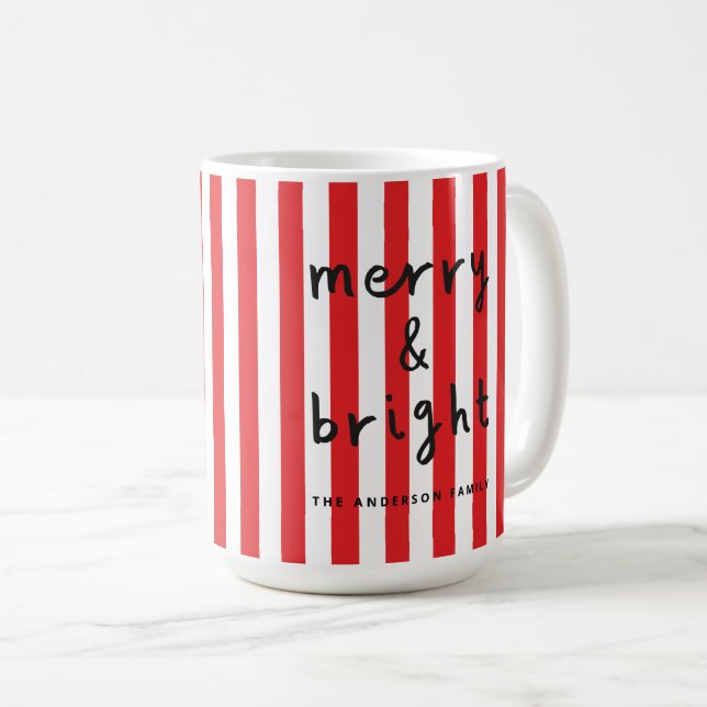 Taza De Café Navidades gráficos modernos mínimos rojos y blanco (Anverso derecho)