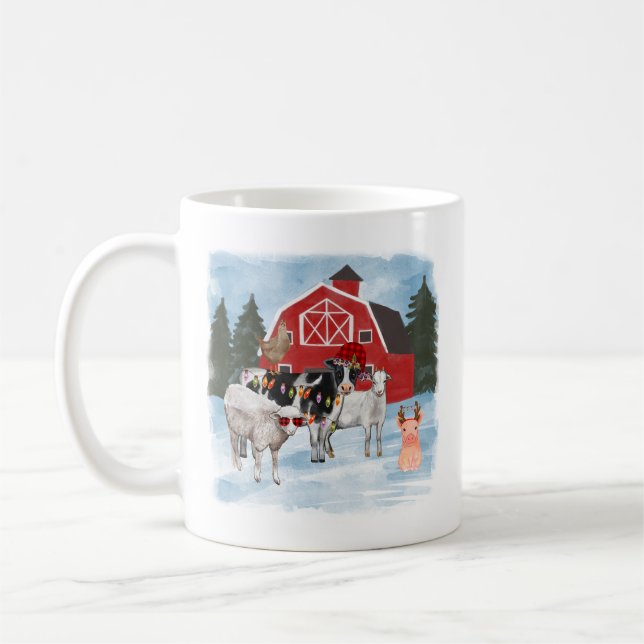 Taza De Café Navidades Granja Animales y Granjas (Izquierda)