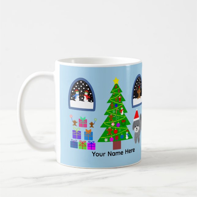 Taza De Café Navidades Gray Poodle #4 Mug (Izquierda)