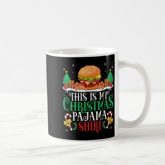 Taza De Café Navidades hambrientos Pajama Shirger Burger Lover  (Derecha)