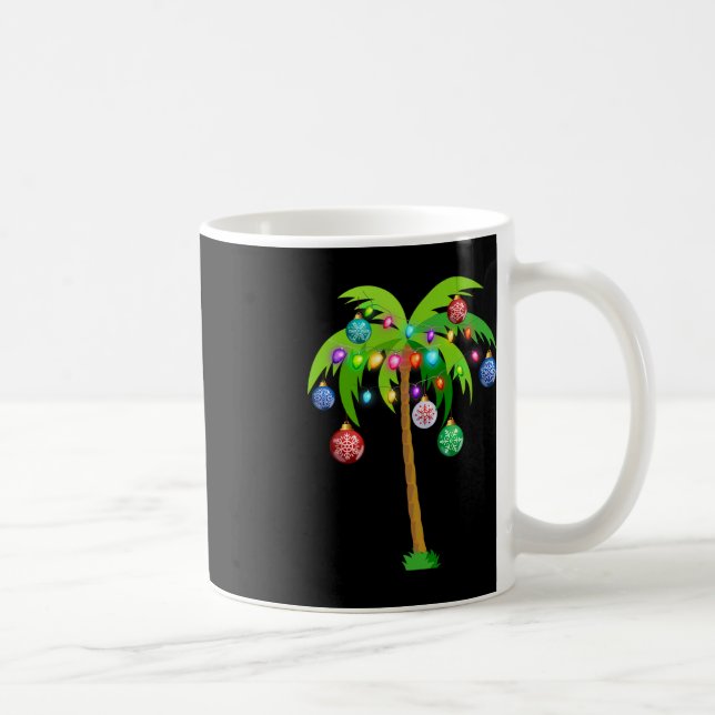 Taza De Café Navidades hawaianos palmeras tropicales de Navidad (Derecha)
