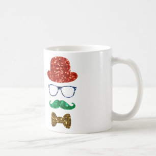 Taza De Café navidades hipster bigote