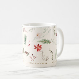 Taza De Café Navidades Holiday Boho Elegant Poinsettia Greenery